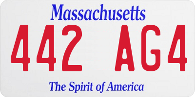 MA license plate 442AG4