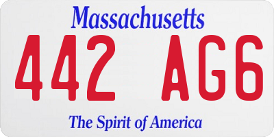MA license plate 442AG6