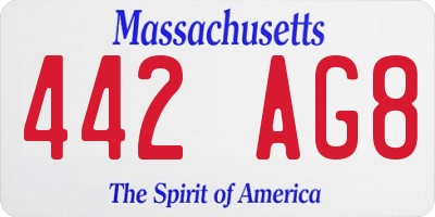 MA license plate 442AG8