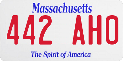 MA license plate 442AH0
