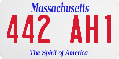 MA license plate 442AH1