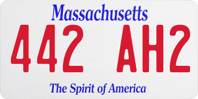 MA license plate 442AH2