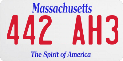 MA license plate 442AH3