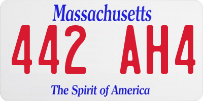 MA license plate 442AH4