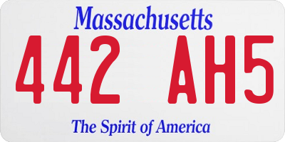 MA license plate 442AH5