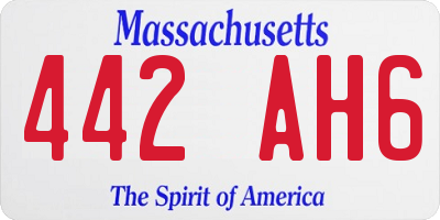 MA license plate 442AH6