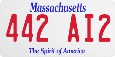 MA license plate 442AI2
