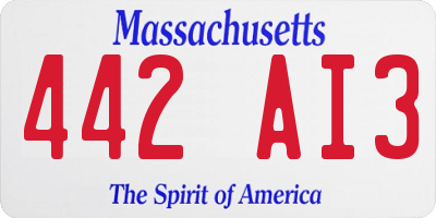 MA license plate 442AI3