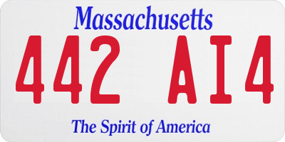 MA license plate 442AI4