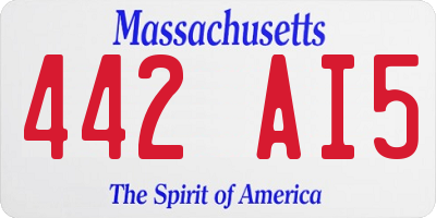 MA license plate 442AI5
