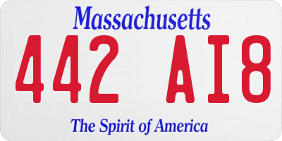 MA license plate 442AI8