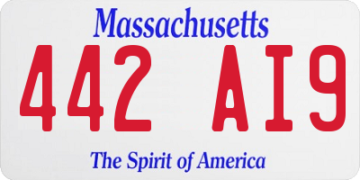 MA license plate 442AI9