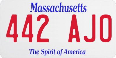 MA license plate 442AJ0