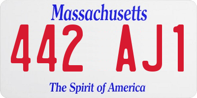MA license plate 442AJ1