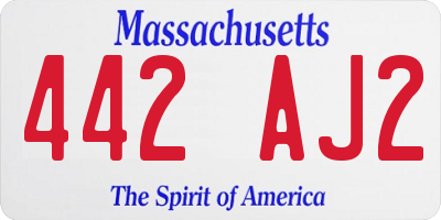 MA license plate 442AJ2