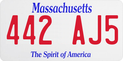 MA license plate 442AJ5