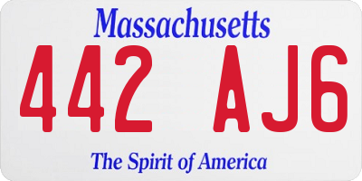 MA license plate 442AJ6
