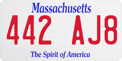 MA license plate 442AJ8