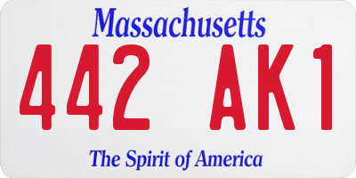 MA license plate 442AK1