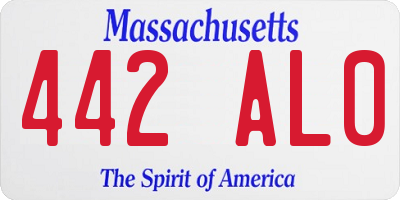 MA license plate 442AL0