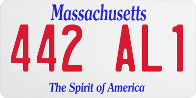 MA license plate 442AL1