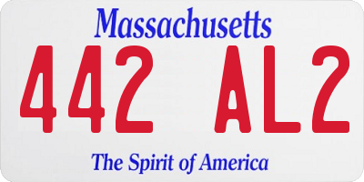 MA license plate 442AL2