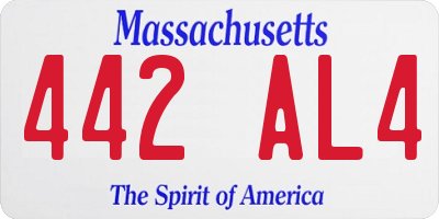 MA license plate 442AL4