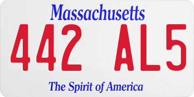MA license plate 442AL5