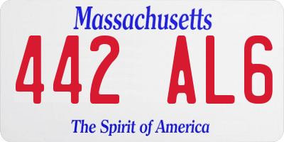 MA license plate 442AL6