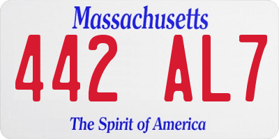 MA license plate 442AL7