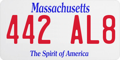 MA license plate 442AL8