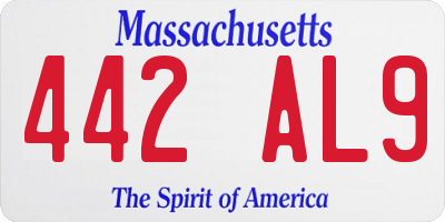 MA license plate 442AL9