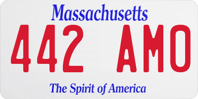 MA license plate 442AM0