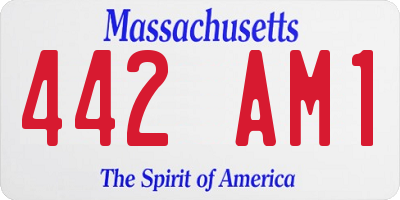 MA license plate 442AM1