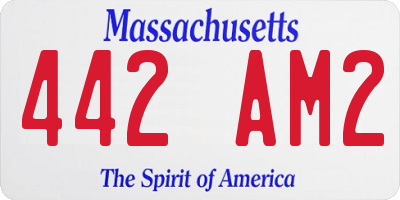 MA license plate 442AM2