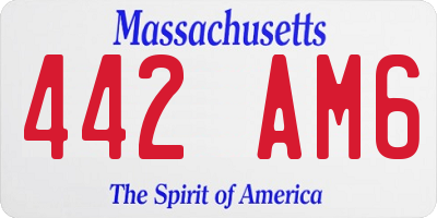 MA license plate 442AM6