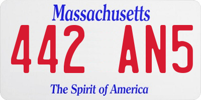MA license plate 442AN5