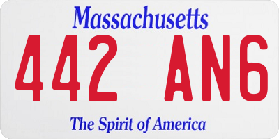 MA license plate 442AN6