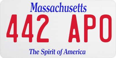 MA license plate 442AP0