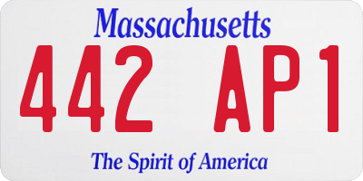 MA license plate 442AP1