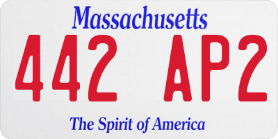MA license plate 442AP2