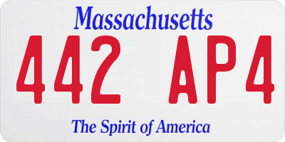 MA license plate 442AP4