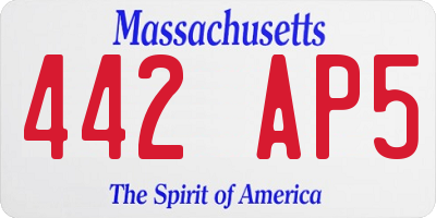 MA license plate 442AP5