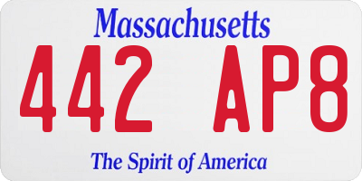 MA license plate 442AP8