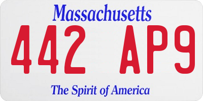 MA license plate 442AP9