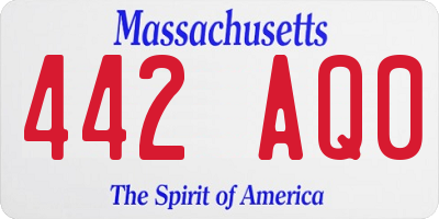 MA license plate 442AQ0