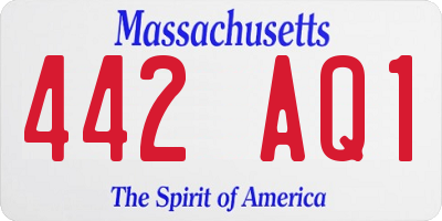 MA license plate 442AQ1