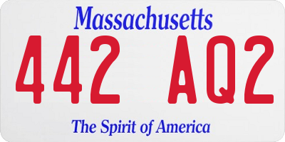 MA license plate 442AQ2