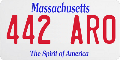 MA license plate 442AR0
