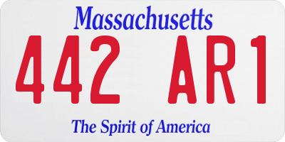 MA license plate 442AR1